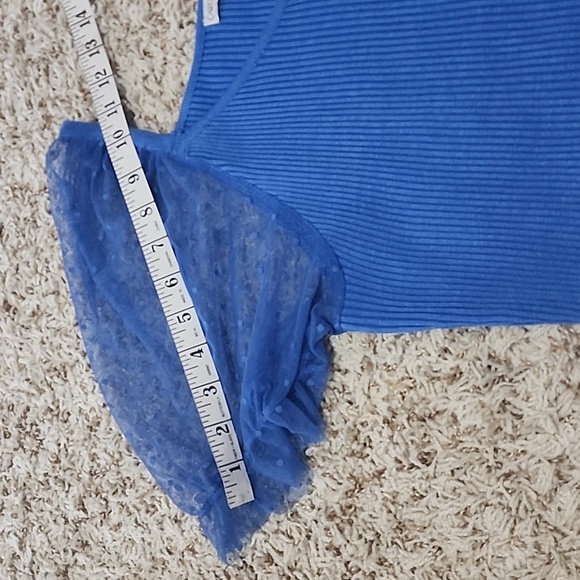 Cato Blue Sheer Sleeve Women's Top Size L - Picture 6 of 8